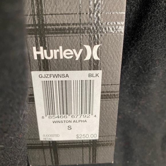 Hurley X Alpha IND Collaboration Black Wool Pea Coat NWT Size small RARE - Picture 7 of 15